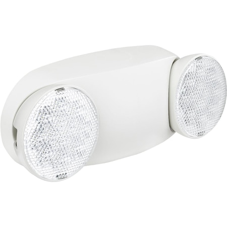 Global Industrial 2 Head LED Emergency Light Adjustable Optics Ni-Cad Battery Backup 500780